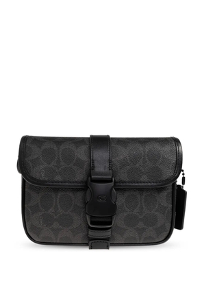 Coach League logo-patterned shoulder bag - Black