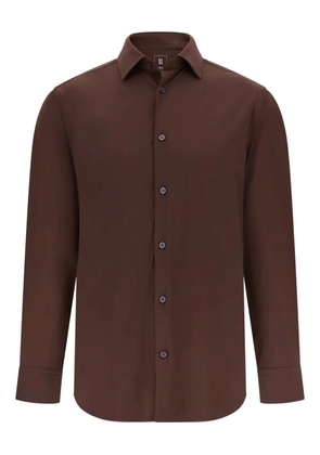 Boggi Milano tokyo-collar stretch-nylon shirt - Brown