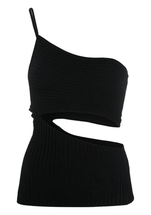 ANDREĀDAMO one-shoulder cut-out top - Black