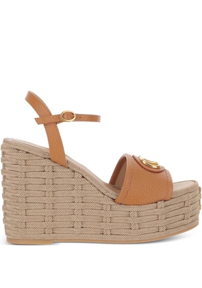 Valentino Garavani 120mm Vlogo-plaque espadrilles - Brown