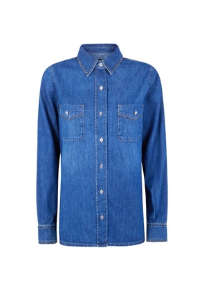 7 For All Mankind studded-details chest-pocket shirt - Blue