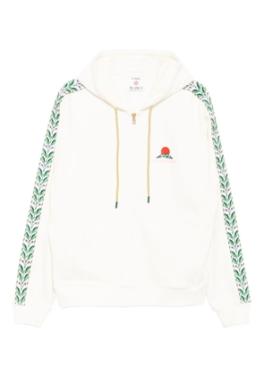 Casablanca Laurel tape pocket zip hoodie jacket - White
