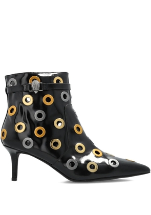 Kurt Geiger London 65mm Kensington eyelet-embellished pointed-toe ankle boots - Black