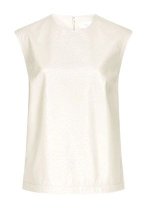 LouLou de Saison Fiza ostrich-effect zip top - Neutrals