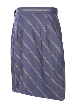 Vivienne Westwood striped gathered midi skirt - Purple