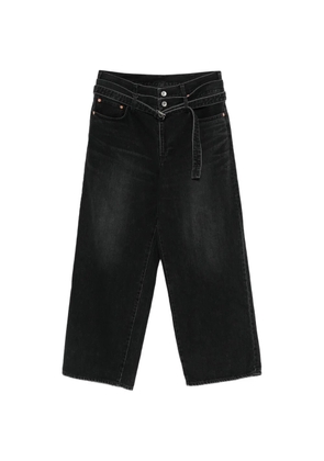 sacai belted denim - Black