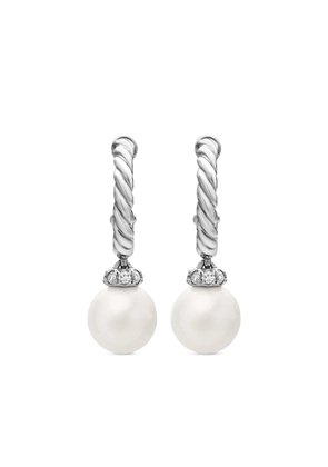 David Yurman sterling silver pearl-drop hoop earrings (18.4mm)