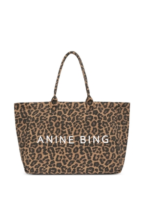 ANINE BING leopard-print tote bag - Brown