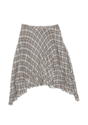 Acne Studios pleated plaid midi skirt - Grey