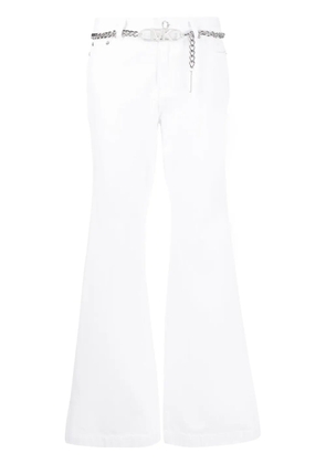Michael Michael Kors chain-link belt flared trousers - White