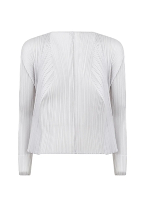 Pleats Please Issey Miyake Basics pleated cardigan - White