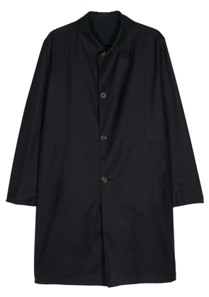 Kiton pinstripe single-breasted coat - Black