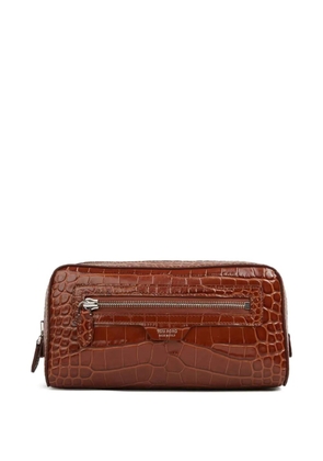 TOM FORD crocodile zip leather case - Brown