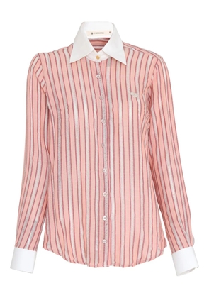 Lethicia Bronstein striped embroidered shirt - Pink