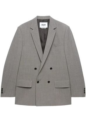 MSGM double-breasted mélange-effect blazer - Grey