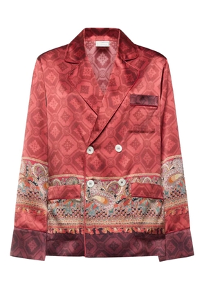 Pierre-Louis Mascia paisley-print double-breasted jacket - Pink