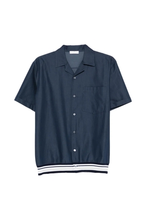 PANICALE camp-collar ribbed shirt - Blue