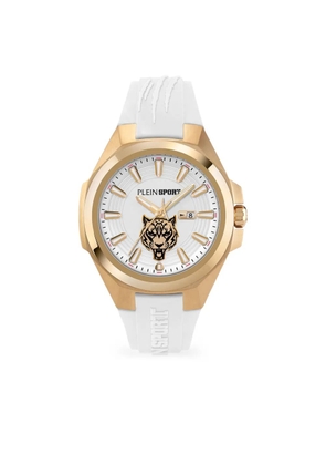 Plein Sport tiger-motif 44mm watch - White