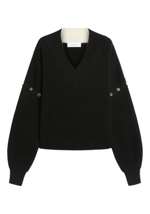 Sportmax ribbed v-neck sweater - Black
