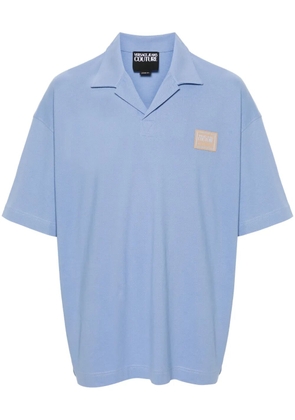 Versace Jeans Couture logo-appliqué cotton polo shirt - Blue