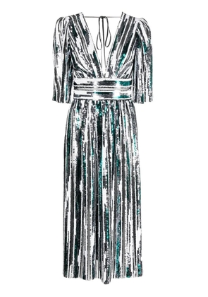 V:PM ATELIER sheer panelling sequin dress - White