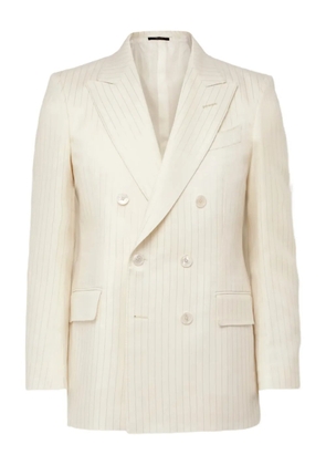 TOM FORD striped double-breasted blazer - White