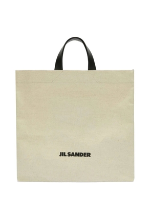 Jil Sander logo-print cotton tote bag - Neutrals