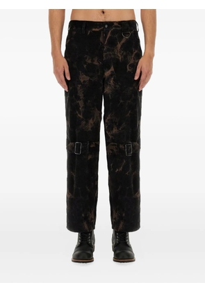 AIE tie-dye buckled trousers - Black