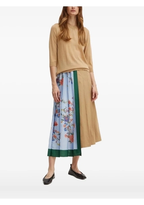 Liviana Conti V-neck back-stitch sweater - Neutrals