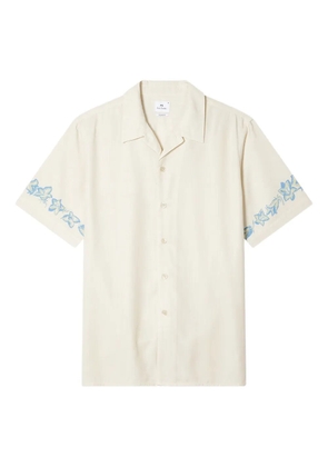 PS Paul Smith revere-collar floral-embellishment shirt - Neutrals