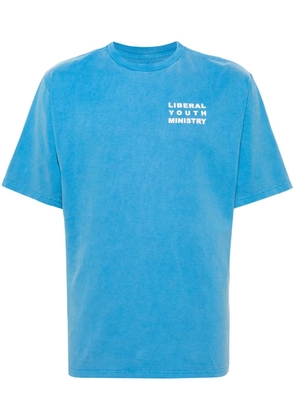 Liberal Youth Ministry logo-print cotton T-shirt - Blue