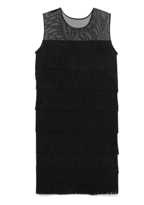 Norma Kamali fringe sleeveless midi dress - Black
