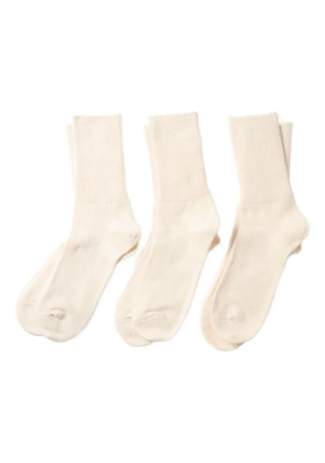 RoToTo ribbed socks (pack of three) - Neutrals