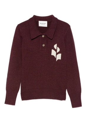 MARANT ÉTOILE emblem polo-neck sweater - Red
