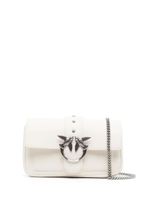 PINKO Love Birds leather crossbody bag - White