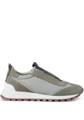 Brunello Cucinelli suede-panel slip-on sneakers - Green