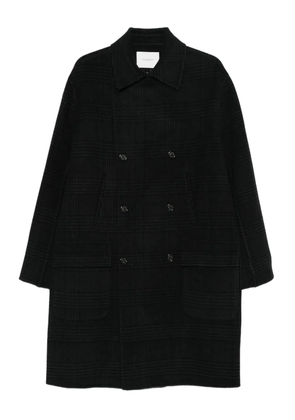 Paolo Pecora checked double-breasted coat - Black