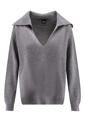 BOSS maxi collar lace insert sweater - Grey