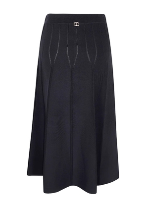 TWINSET ribbed knit midi skirt - Black