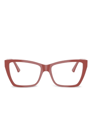Jimmy Choo Eyewear angular gold-detail glasses - Red