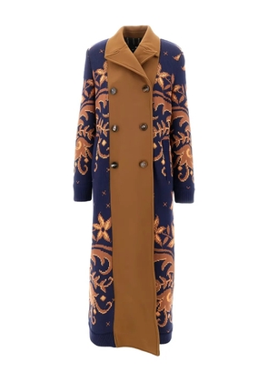 ETRO floral-pattern double-breasted coat - Brown