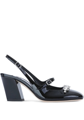 Jimmy Choo 85mm Belinda crystal-embellished slingback pumps - Black