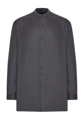 Giorgio Armani mandarin-collar wool shirt - Grey