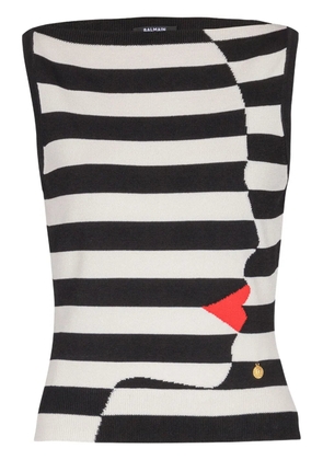 Balmain Mariniere knitted top - Black