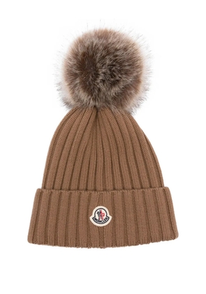 Moncler wool beanie hat - Brown