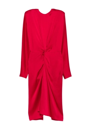 Stella McCartney twist-detail long-sleeve midi dress - Red