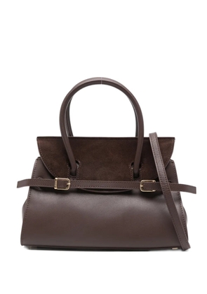 Simkhai small River suede-panel buckled tote bag - Brown
