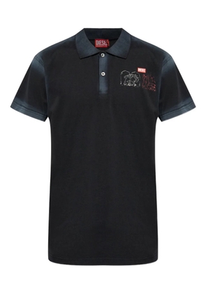 Diesel graphic-print polo shirt - Black