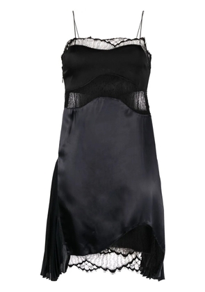 Victoria Beckham lace-detail satin slip dress - Black