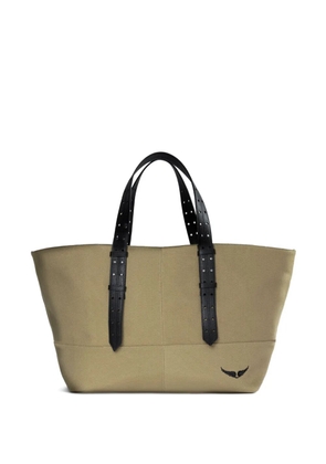 Zadig&Voltaire leather-trimmed canvas tote bag - Neutrals